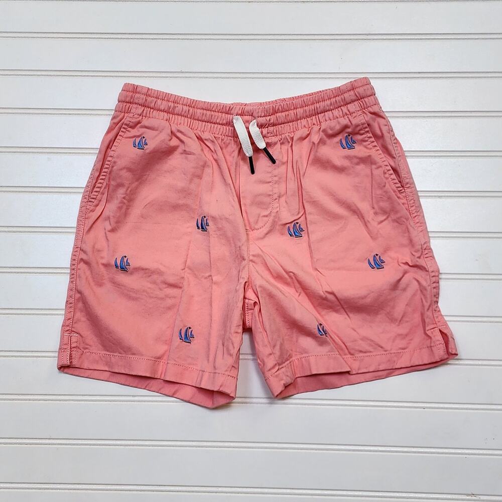 Vineyard Vines Boys Embroidered Sailboat Pull-On Chino Shorts Size 12 Coral